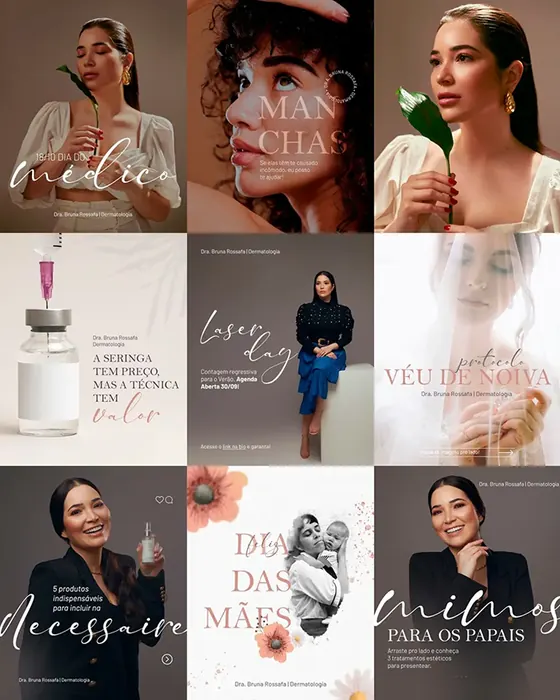 Feed de Instagram de médico com identidade visual criada pela Tribo Marketing Médico