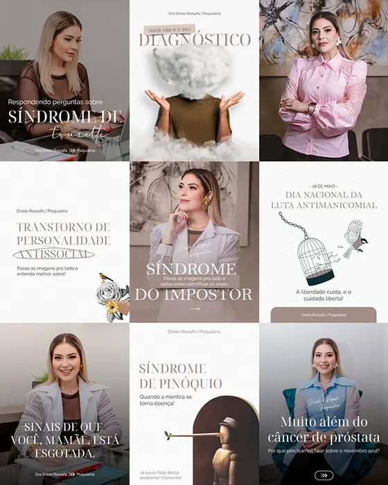 Feed de Instagram de médico com identidade visual criada pela Tribo Marketing Médico